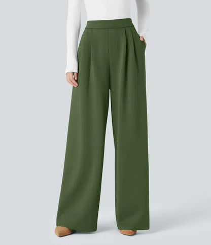Pantalon élégant taille haute pour femme