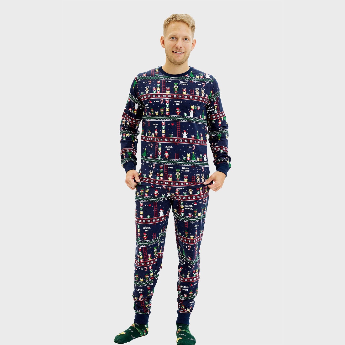 Coole Weihnachtspyjamas für Männer Retro Style - IdealeKleiden
