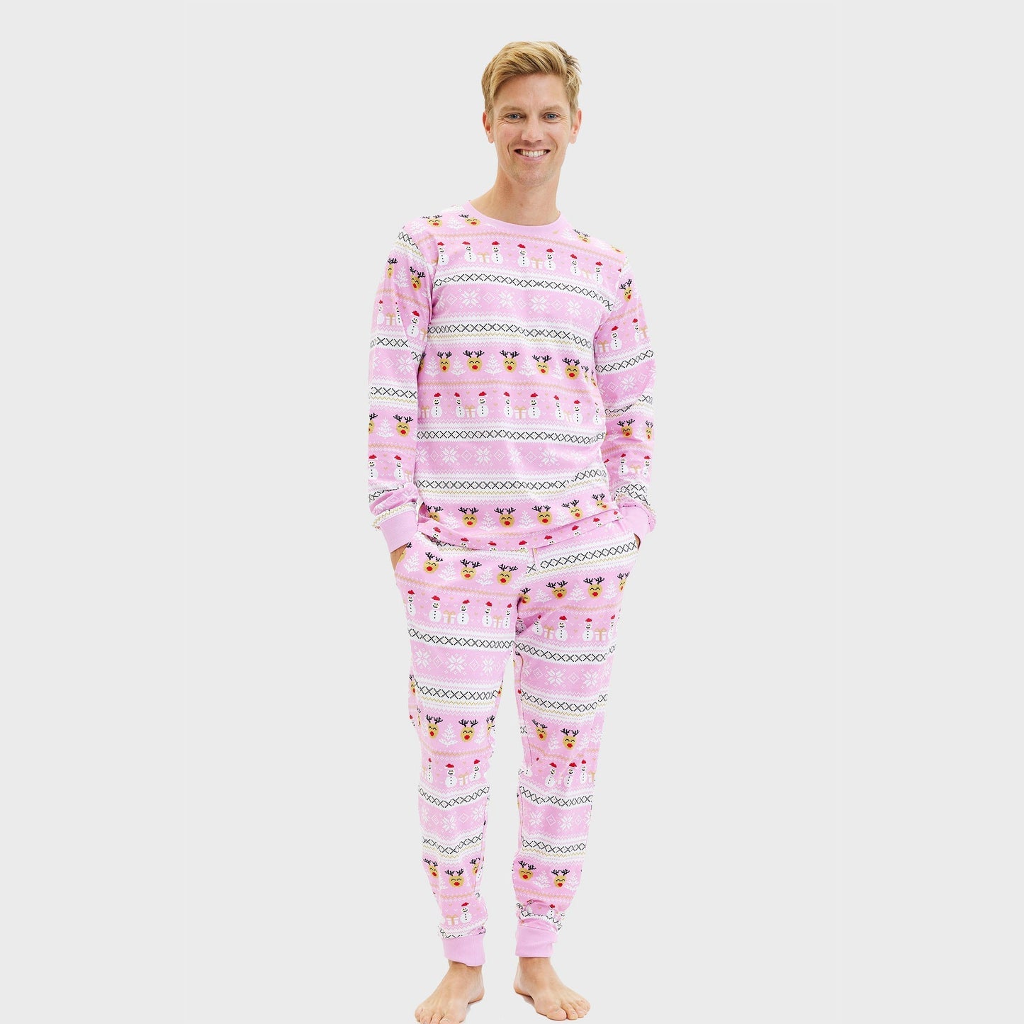 Weihnachts-Pyjama Herren Rosa - IdealeKleiden