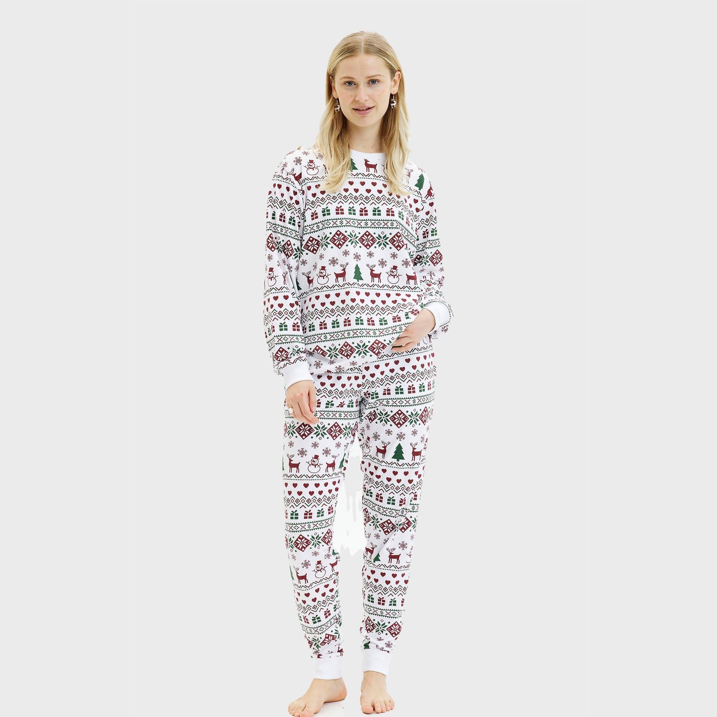 Weihnachts-Pyjama Damen Komfortabel Festlich - IdealeKleiden