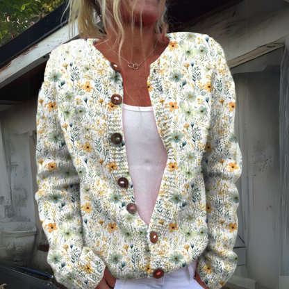 Cardigan en maille confortable pour femme avec boutons