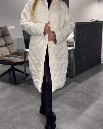 Manteau mi-long en coton confortable coupe décontractée