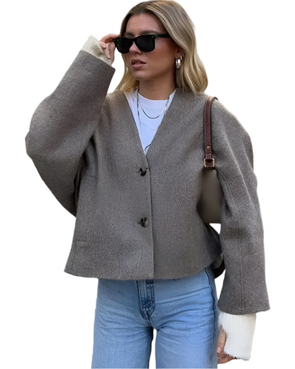 Blazer de luxe pour femme en fausse fourrure élégant