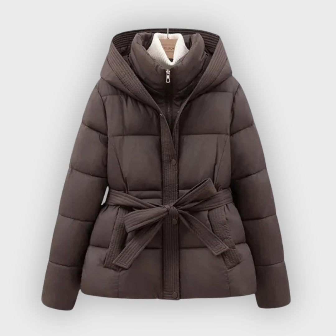Parka d'hiver élégant avec ceinture pour femme