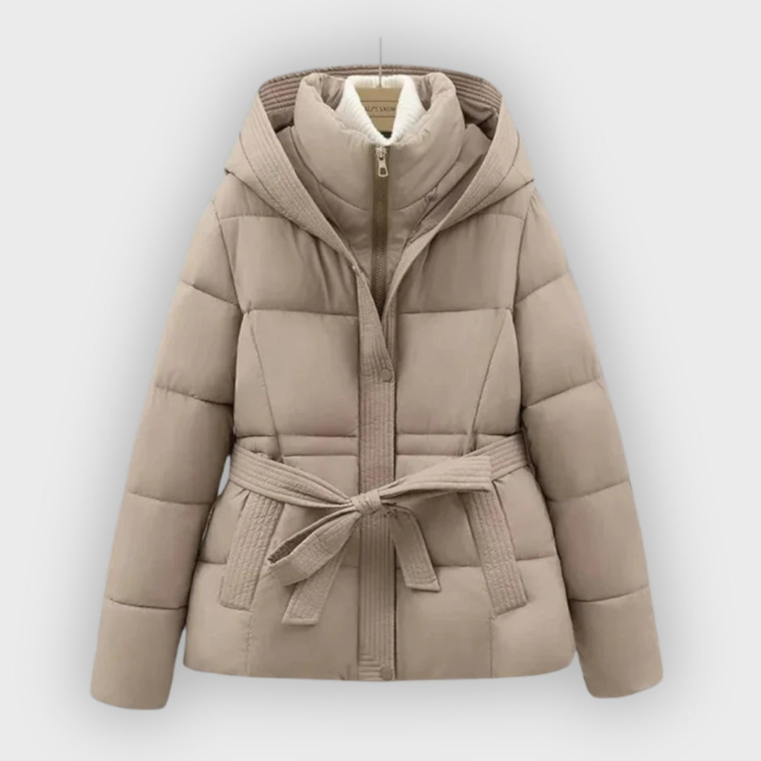 Parka d'hiver élégant avec ceinture pour femme