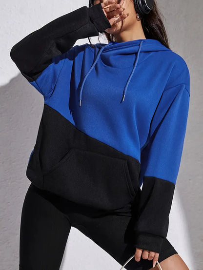 Sweat à capuche tendance pour femme avec blocs de couleurs