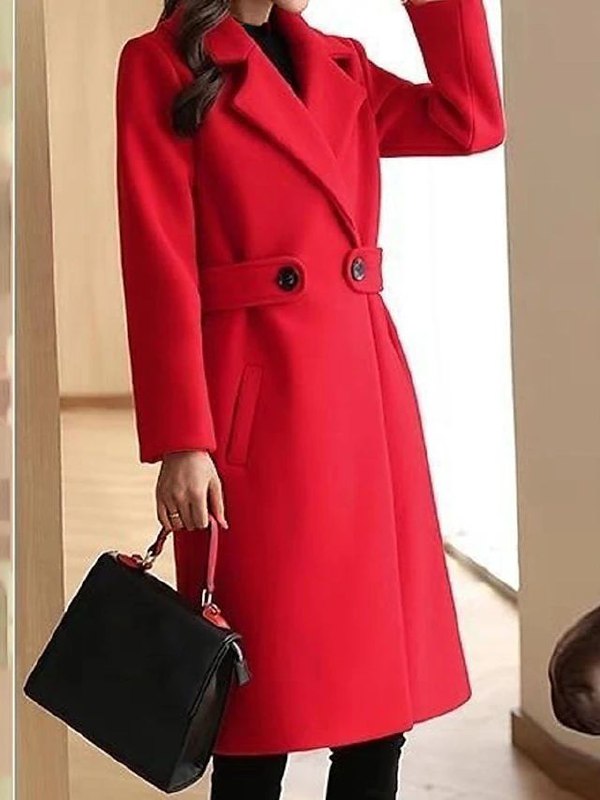 Élégant manteau pour femme avec ceinture et fermeture à un bouton