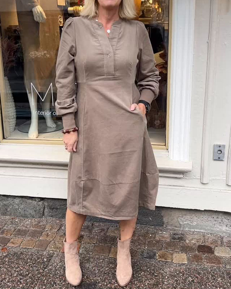 Robe femme rétro manches longues style vintage
