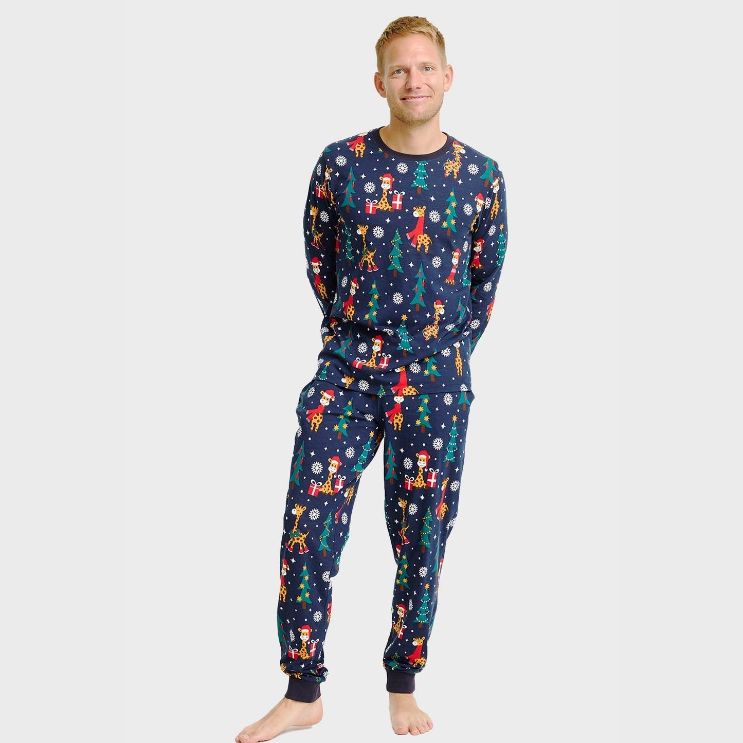 Weihnachtspyjama Giraffen Motiv Herren - IdealeKleiden