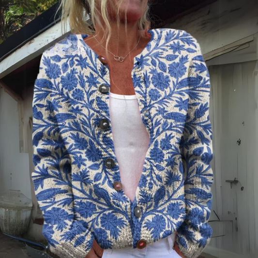 Bequemer Damen Cardigan Strick mit Knöpfen - IdealeKleiden