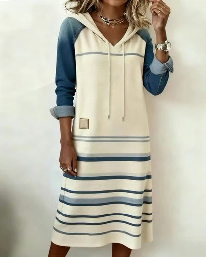 Veste à capuche élégante à rayures