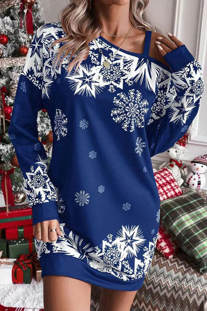 Robe sweat flocons de neige de Noël Coupe décontractée