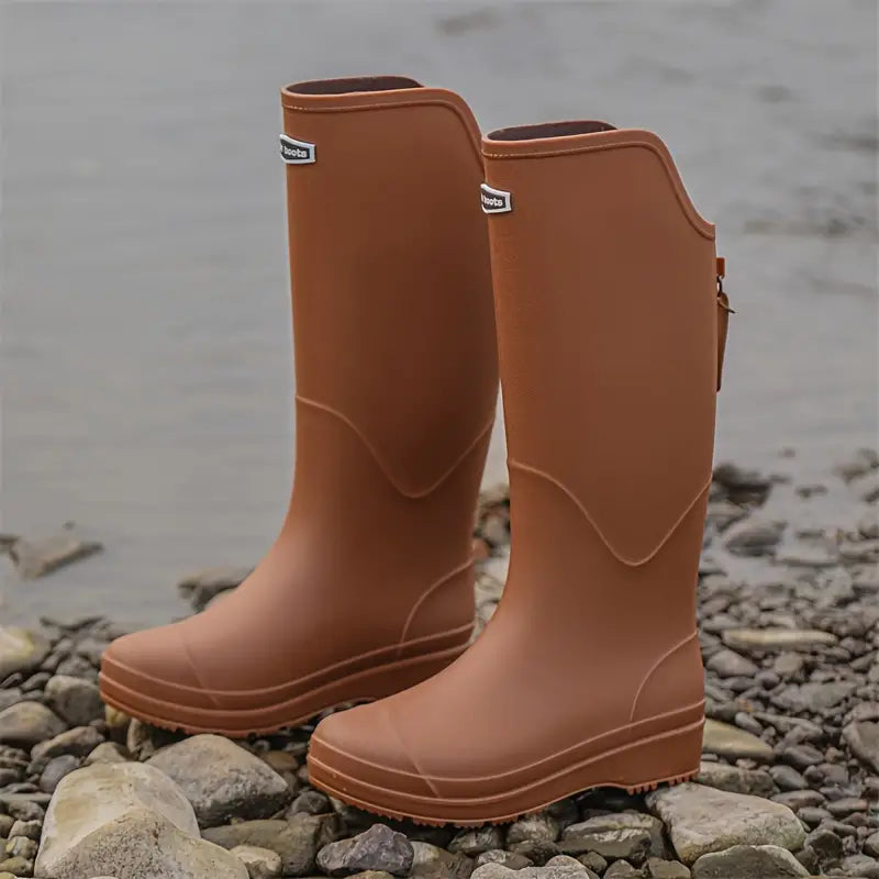 Bottes imperméables pour femmes en PVC antidérapantes