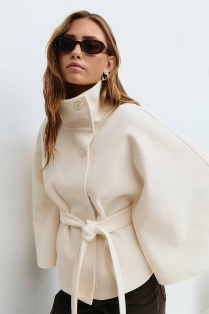 Manteau-veste grande taille pour femme avec ceinture
