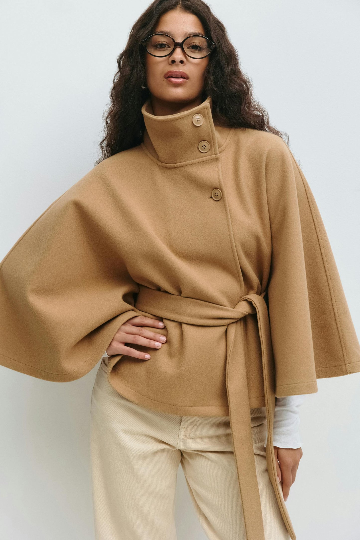 Manteau-veste grande taille pour femme avec ceinture