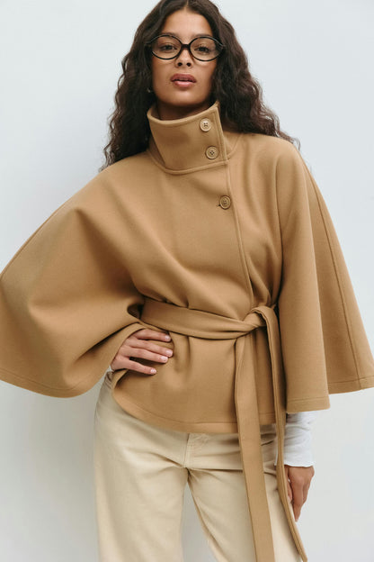 Manteau-veste grande taille pour femme avec ceinture