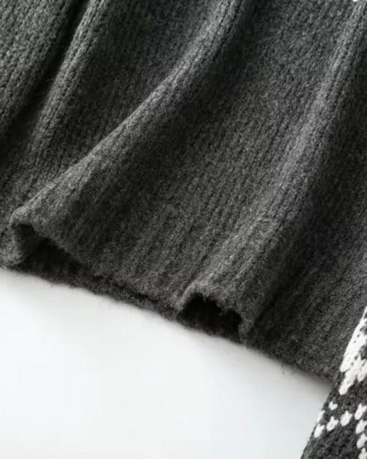 Stylischer Indie Pullover Folk Design - IdealeKleiden