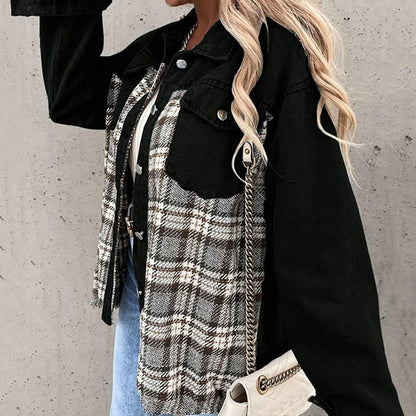 Stylische Damenjacke Karo Muster Klassiker - IdealeKleiden