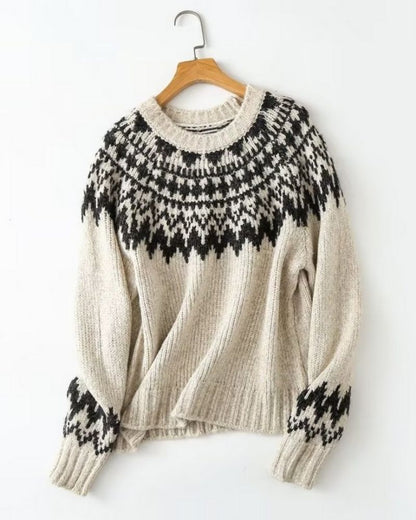 Pull indie stylé motif folk
