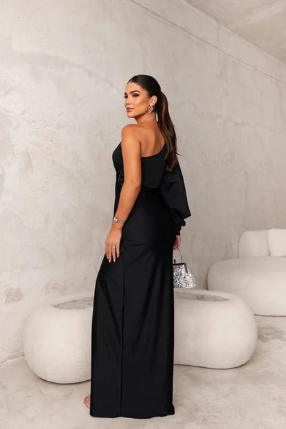 Elegantes Damen Abendkleid mit einer Schulter - IdealeKleiden