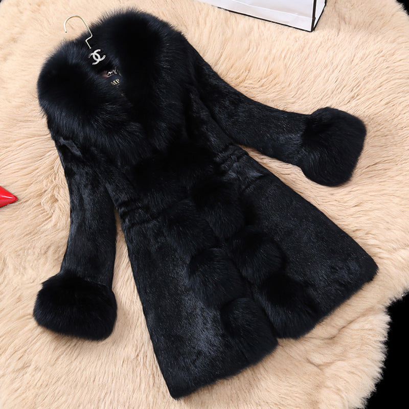 Manteau Femme Élégant Fourrure Synthétique Luxe Design