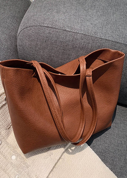 Grand Sac à bandoulière en cuir véritable souple pour femme