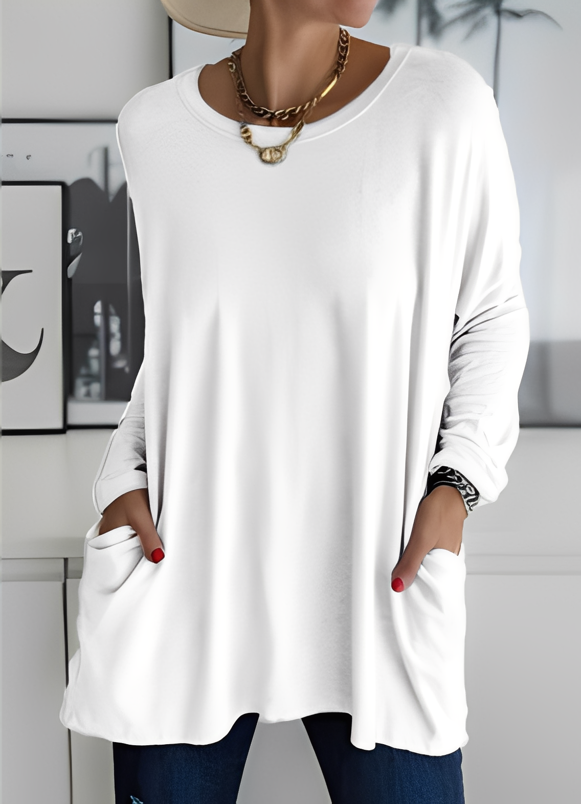 Pull pour femmes Décontracté Ample Moderne