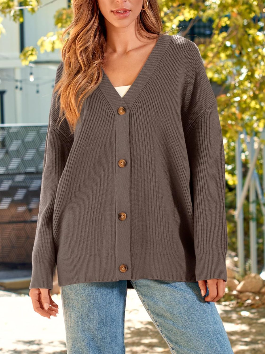 Cardigan femme stylé manches longues boutons
