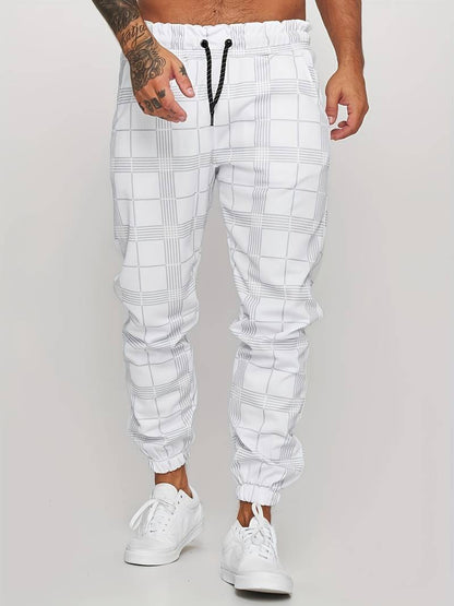 Pantalon de loisirs à carreaux pour hommes Coupe Confort