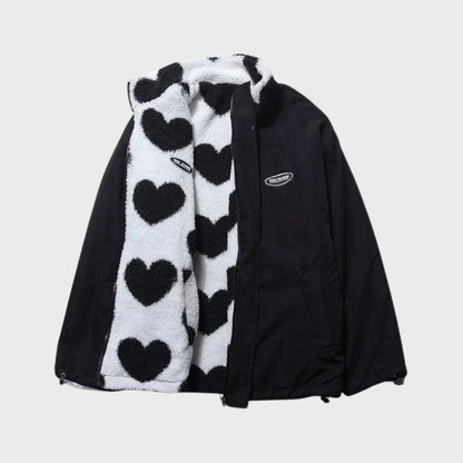 Veste réversible en forme de cœur pour femme