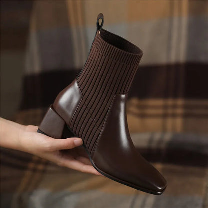 Chaussures femme Bottes Bout carré Élégant Élastique