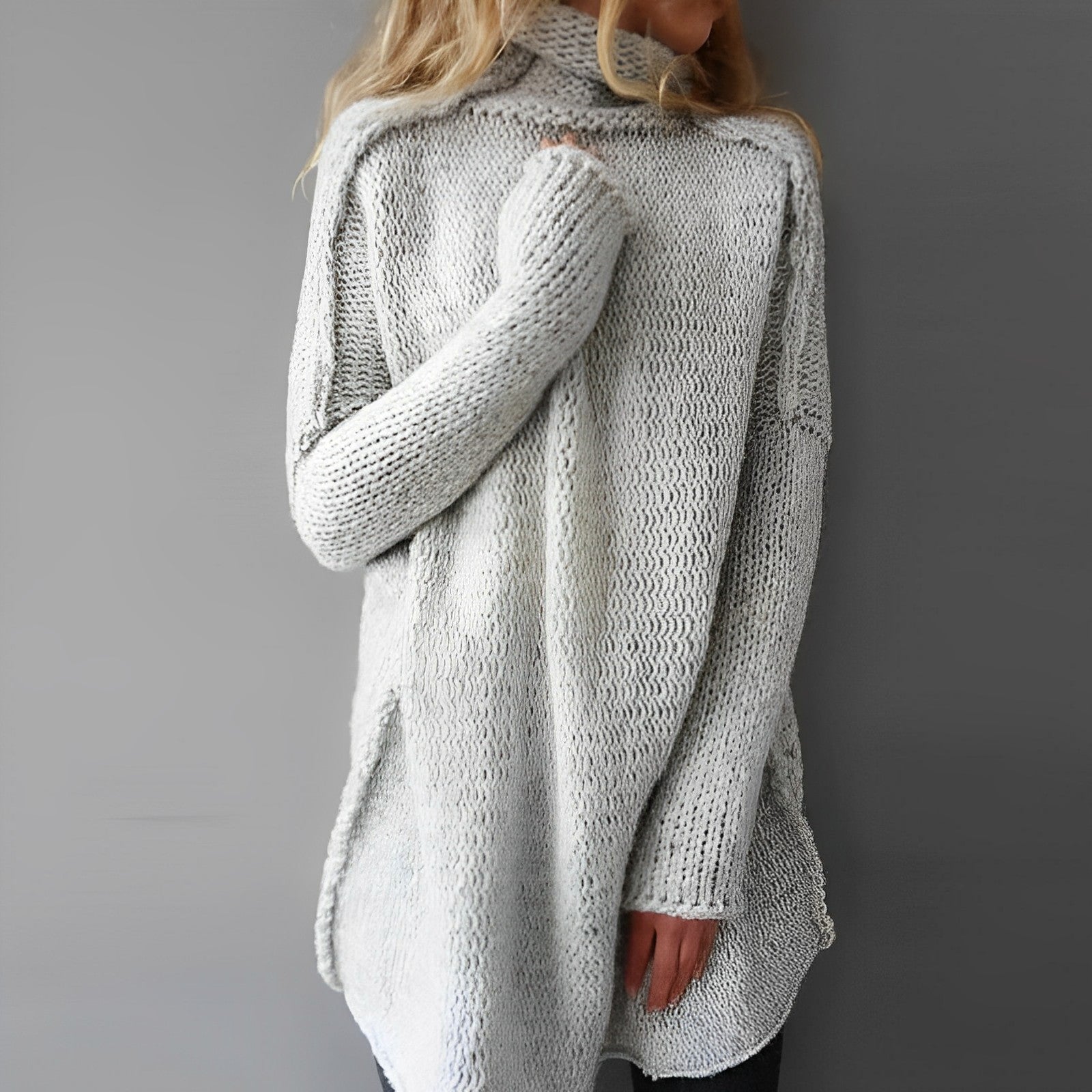 Langer Strickpullover Damen Oversized - IdealeKleiden