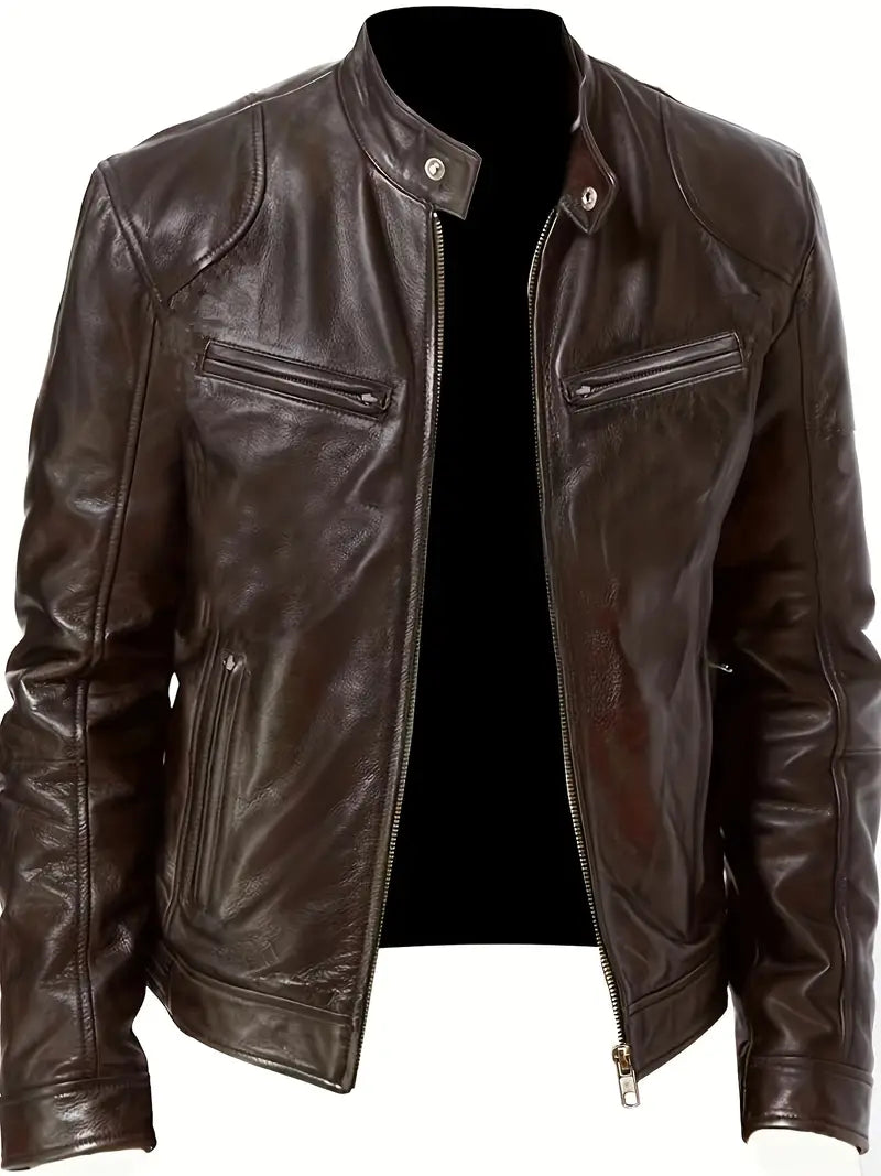 Blouson de moto en cuir pour hommes