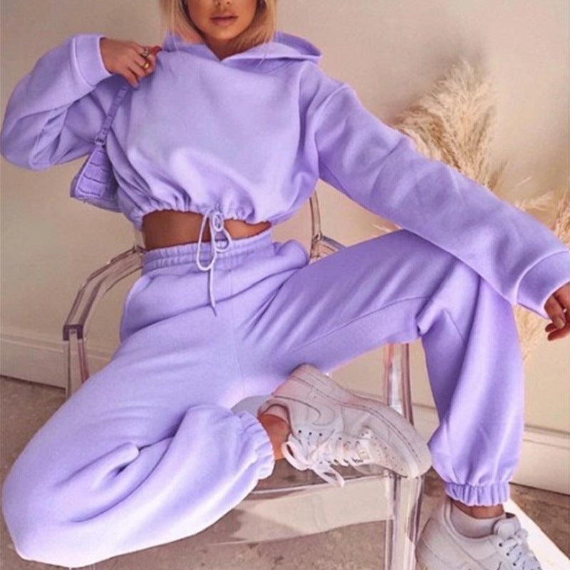 Ensemble de jogging deux pièces confortable avec hoodie à capuche
