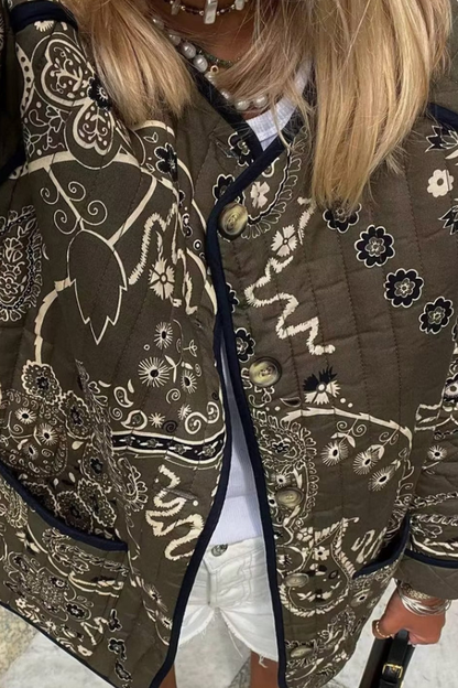 Sac imprimé tendance Veste décontractée à col rond