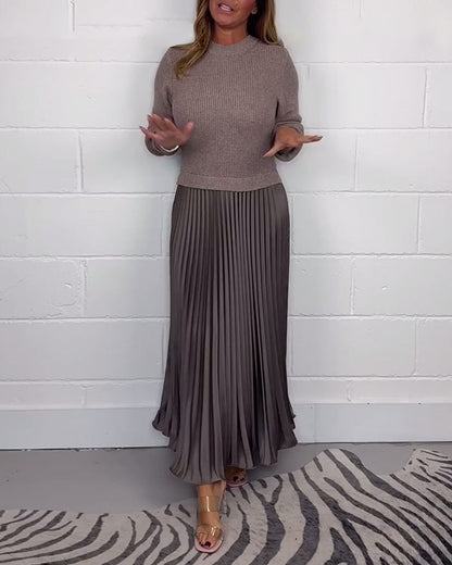 Robe patchwork tendance Colorée Plissée