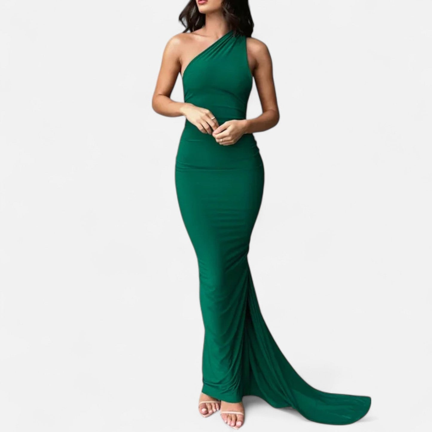 Robe longue femme, design élégant épaules dénudées