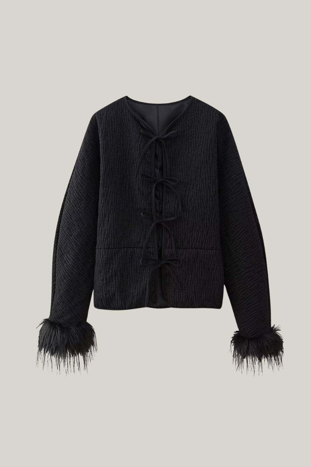 Veste femme motif plumes tendance