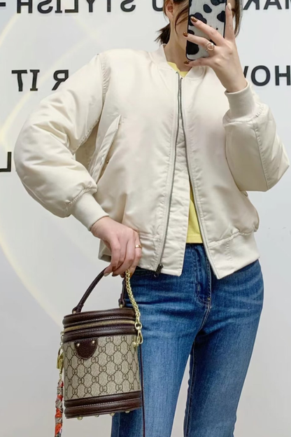 Blouson d'aviateur stylé Col montant épais Sportif