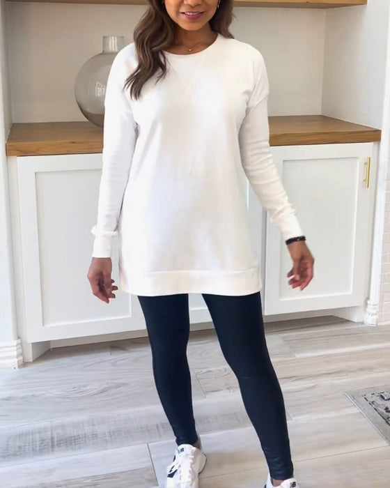 Haut élégant à manches longues noir pour femme