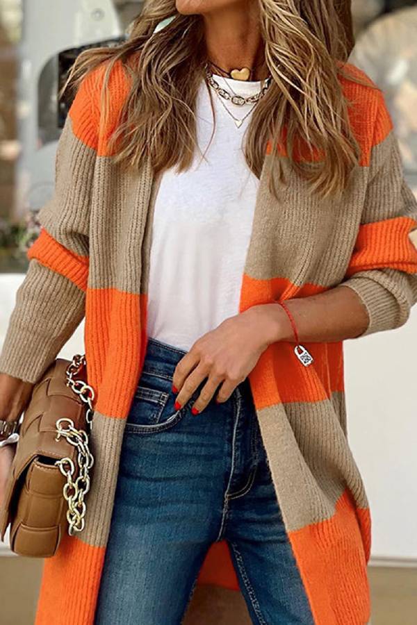 Cardigan stylé motif color block