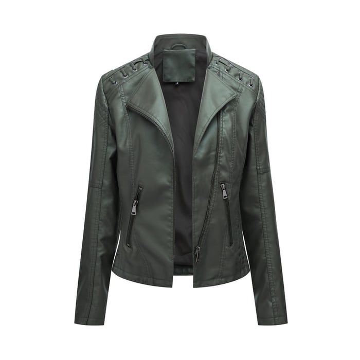 Veste en cuir souple effet peau de mouton