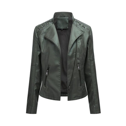 Veste en cuir souple effet peau de mouton