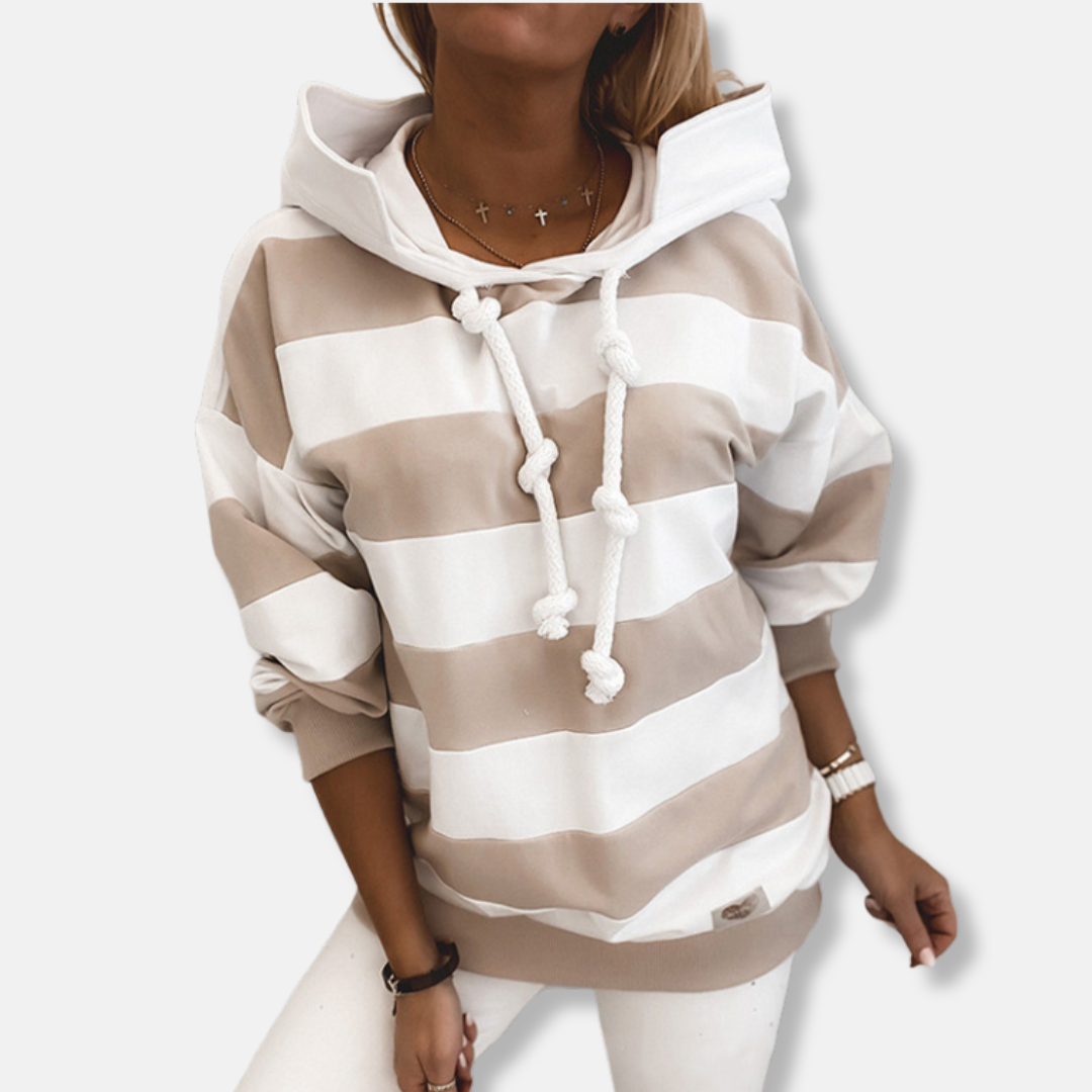 Hoodie confortable Coupe décontractée Motif rayé