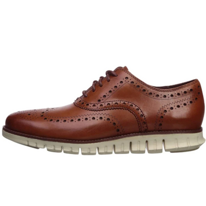 Elegante Herren Schnürschuhe Flügelspitze Braun - IdealeKleiden