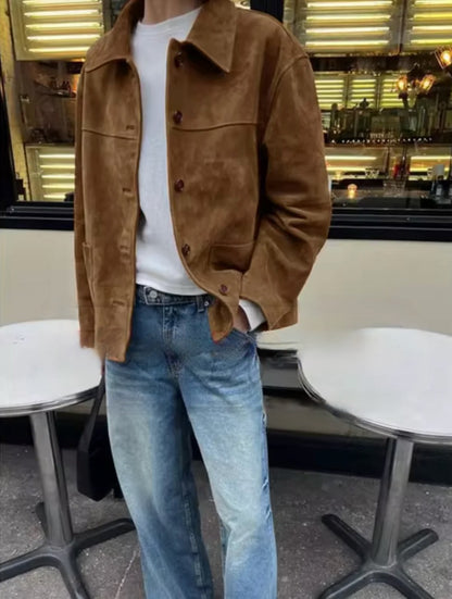 Veste en cuir élégante look vintage