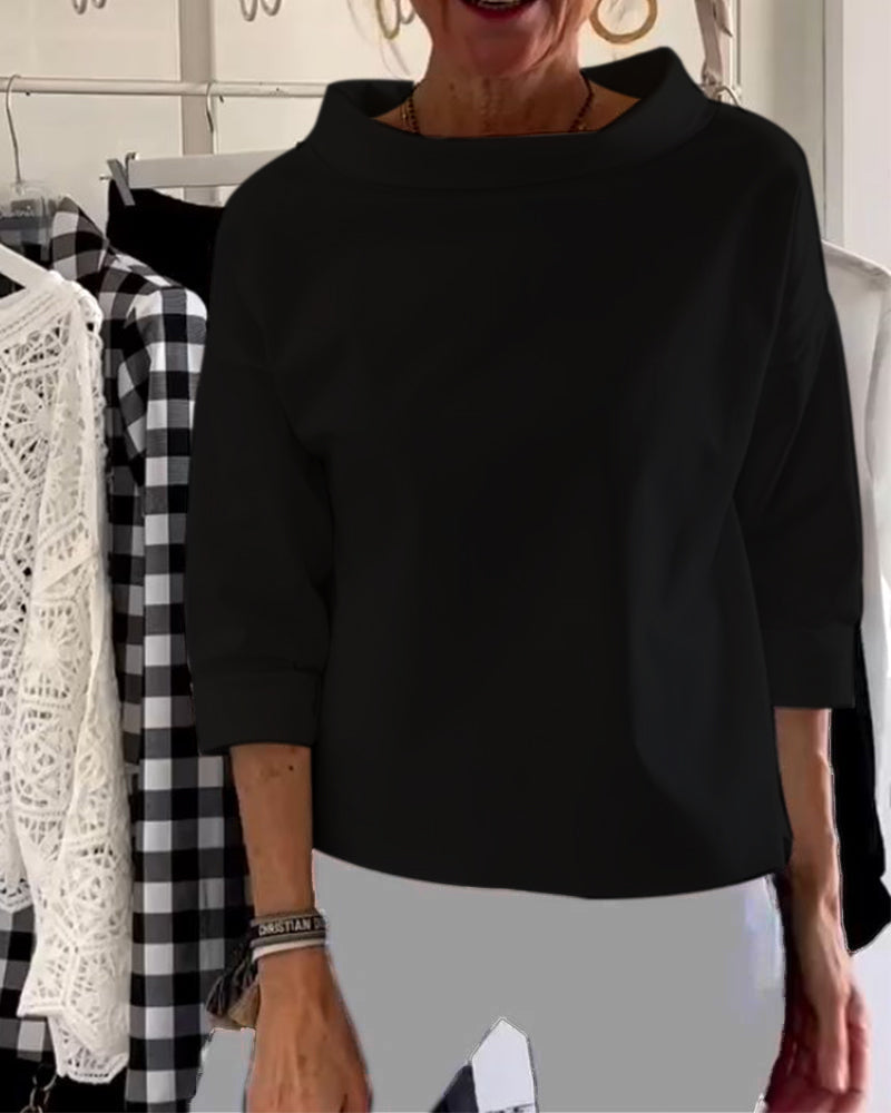 Haut Femme Manches Courtes Chic Moderne