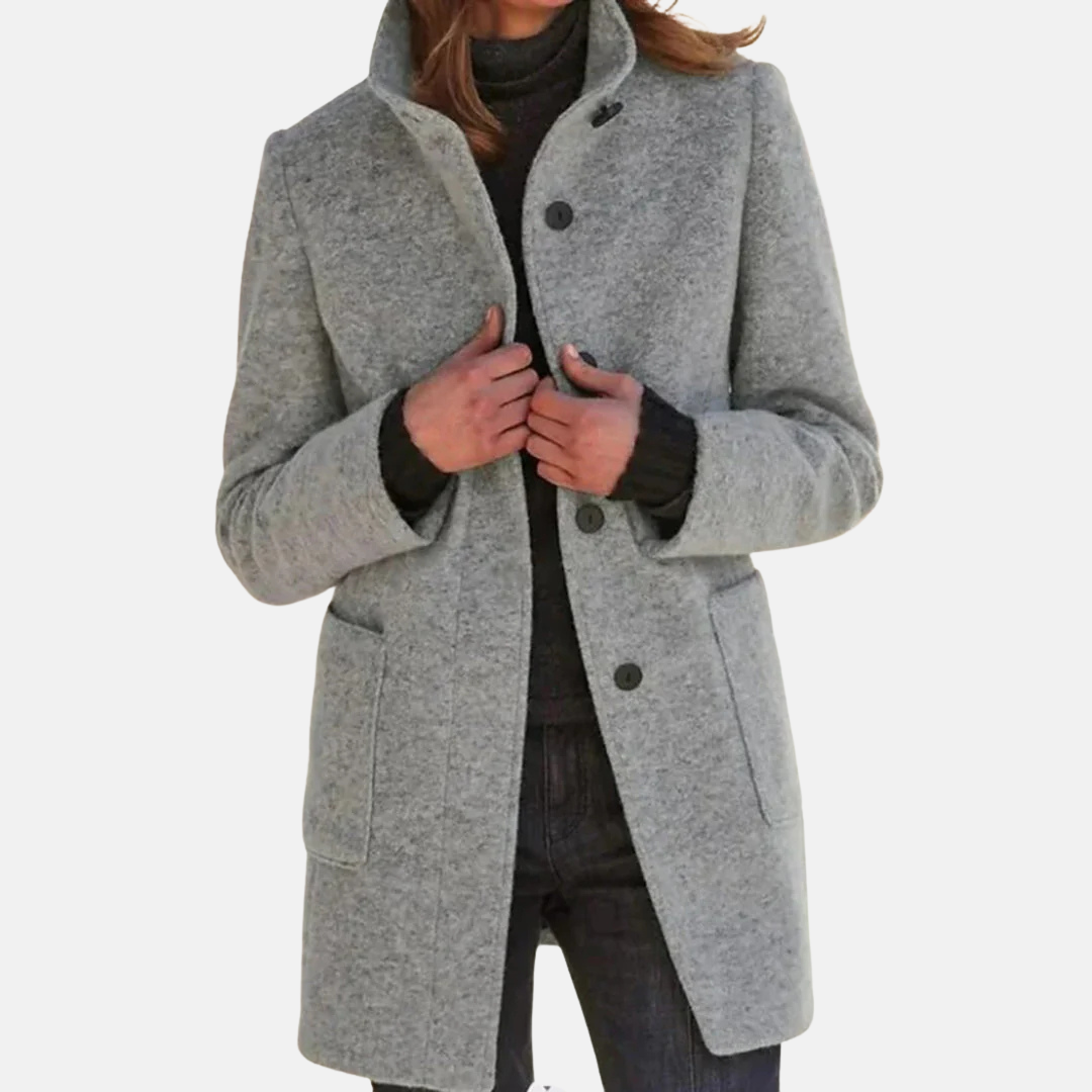 Veste Femme Tweed Vintage Élégante Col Roulé
