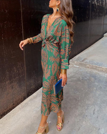 Robe midi femme imprimé floral élégant