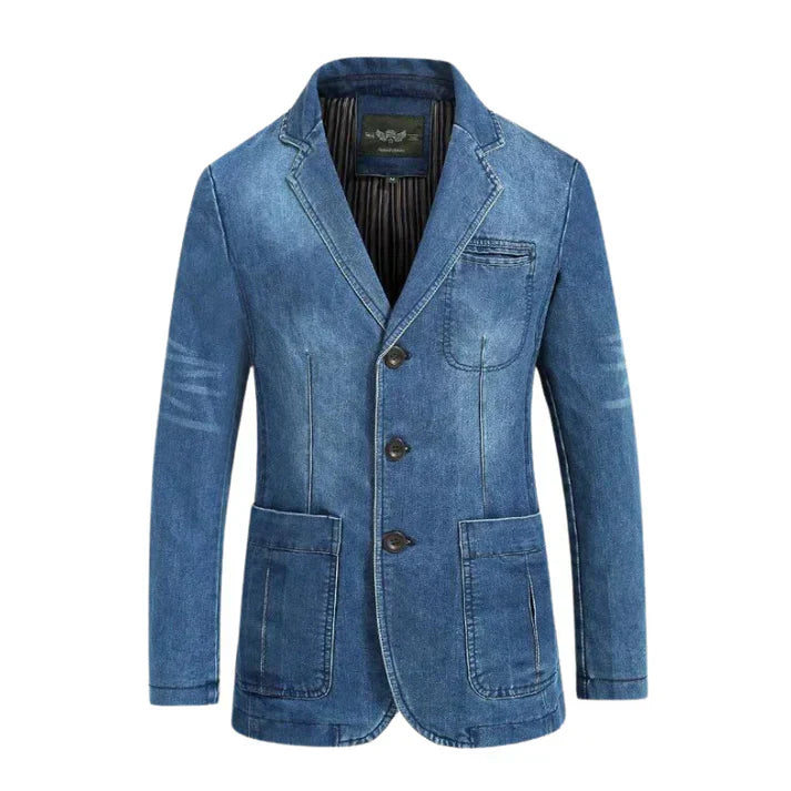 Blazer moderne en jean pour homme